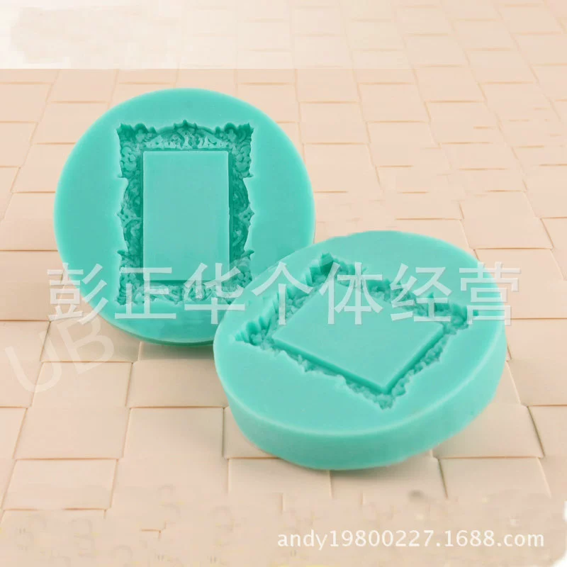 Silicone fondant, rectangular mold, classic photo frame, acrylic clay, ceramics, handmade