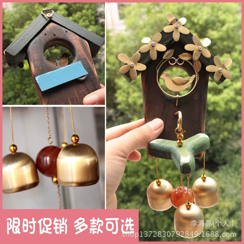 Оптовая Продажа с фабрики корейский Латунный Колокольчик из цельного дерева домашний кулон Фен-шуй счастливый металлический медный колокольчик подарочные поделки
