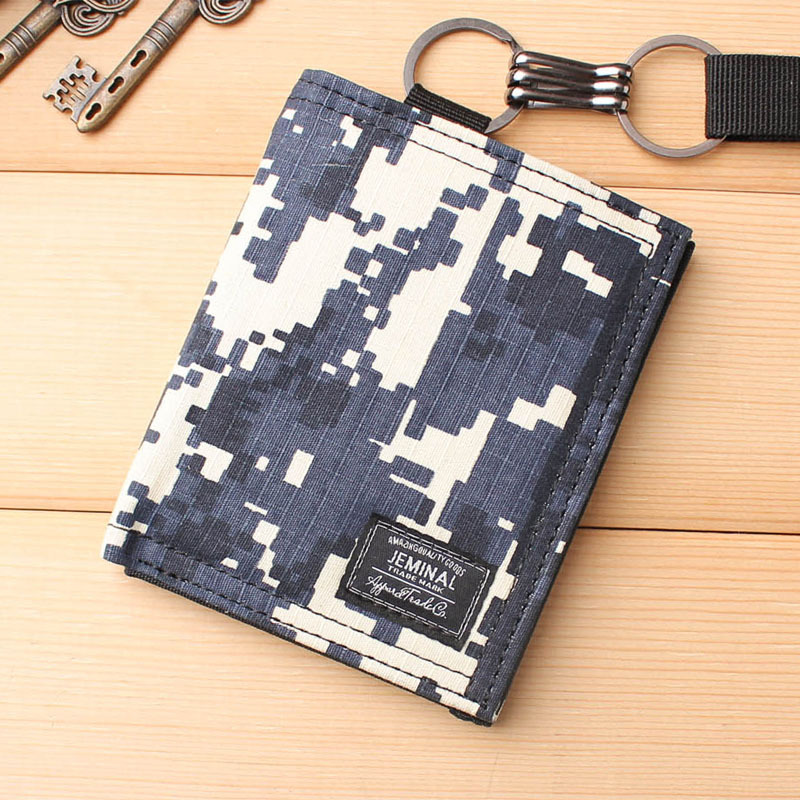 Youth wallet men's short ultra-thin wallet Japanese and Korean style trendy men's vertical horizontal canvas camouflage wallet for students