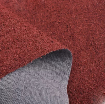 厂家现货仿真皮革面料 植绒仿真皮底革里料 箱包PU仿真皮革批发