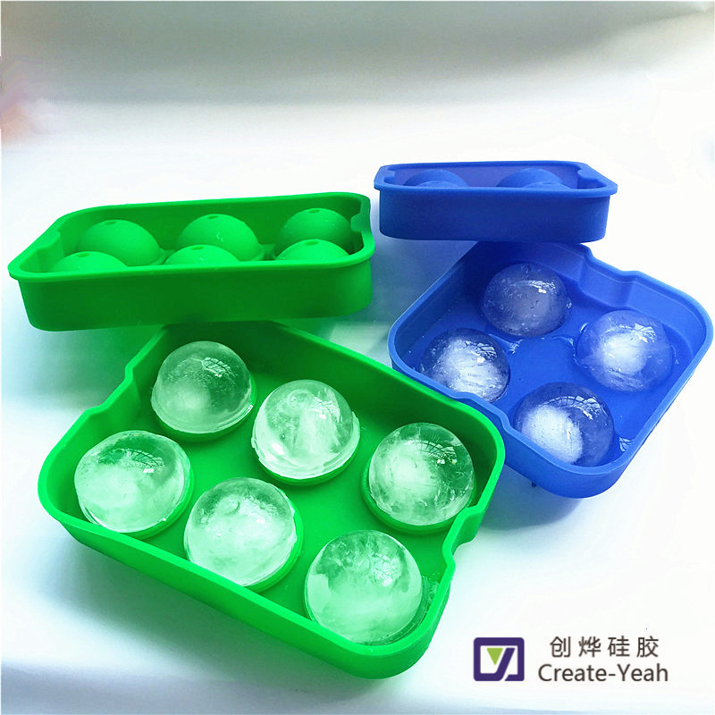 厂家供应食品级硅胶四孔冰球模上下盖冰球模具硅胶制冰格创意厨房
