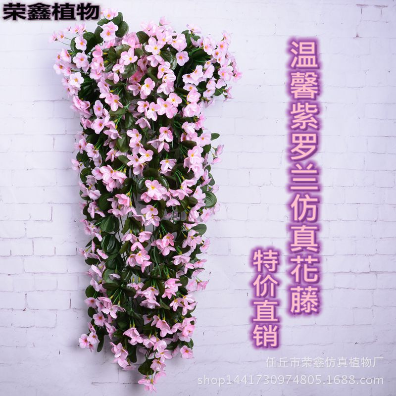 Artificial violeta colgante de pared flor artificial decoración de la boda flor artificial colgante de Orquídea cesta colgante de flores balcón flor decorativa fábrica al por mayor