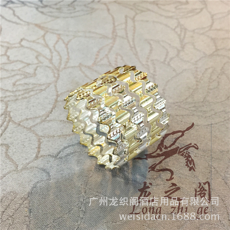 longzhige全银中金双线碎花 餐巾圈 席巾圈 厂家直销 诚招经销商