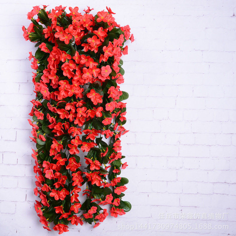 Artificial violeta colgante de pared flor artificial decoración de la boda flor artificial colgante de Orquídea cesta colgante de flores balcón flor decorativa fábrica al por mayor