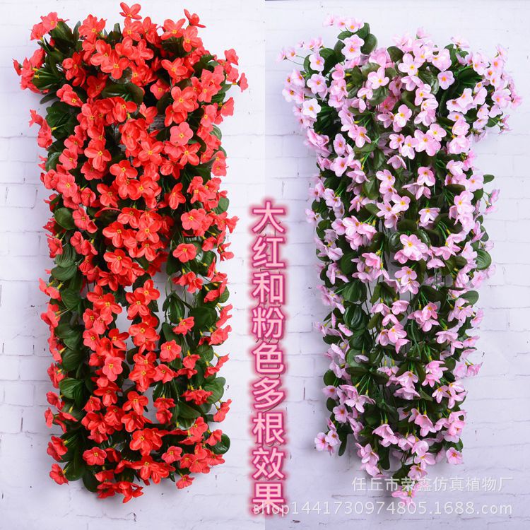 Artificial violeta colgante de pared flor artificial decoración de la boda flor artificial colgante de Orquídea cesta colgante de flores balcón flor decorativa fábrica al por mayor