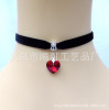 Japanese crystal pendant heart-shaped, retro necklace heart shaped, choker, European style