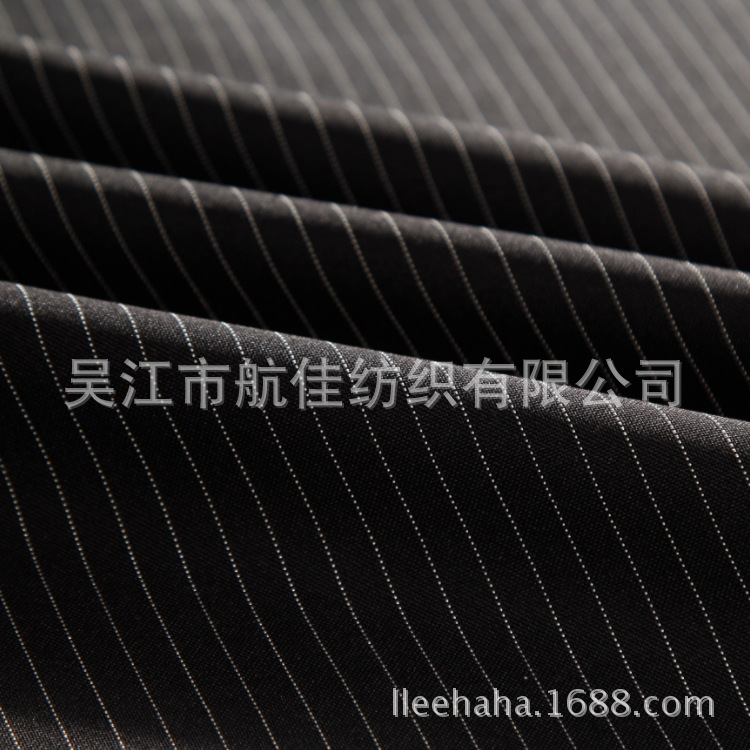 现货0.8厘米人造丝条子平纹呢(罗尔呢) 高档西装西裤职业装面料