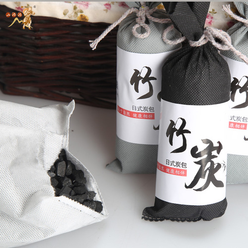 Japanese charcoal bag 100g decoration formaldehyde absorption car activated bamboo charcoal bag purification car bamboo charcoal bag carbon bag