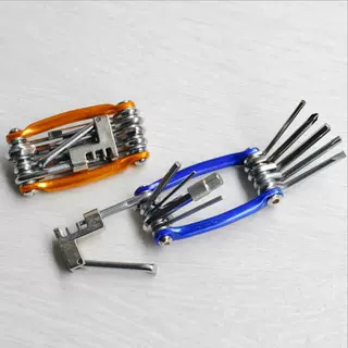 山地自行车修车工具 单车内六方带截链器迷你彩色多合一组合工具