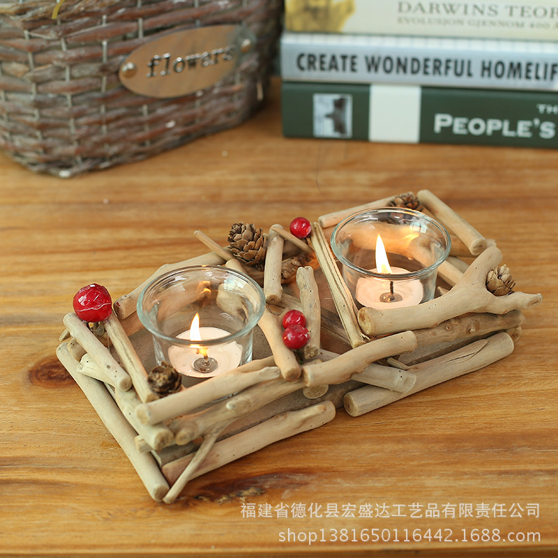 Floating Wood creative gift handmade wooden crafts candle holder home furnishings decoration company decoration design