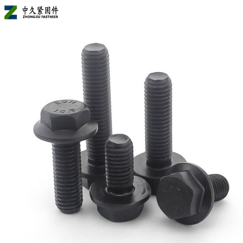 10.9级外六角法兰面螺栓 法兰螺丝 GB5789 六角带垫M12*20-180