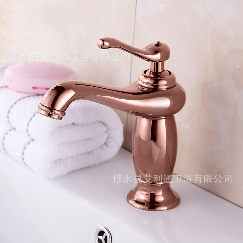 Grifo Antiguo Estilo Europeo para Lavabo de Cobre para Agua Fría y Caliente para Baño