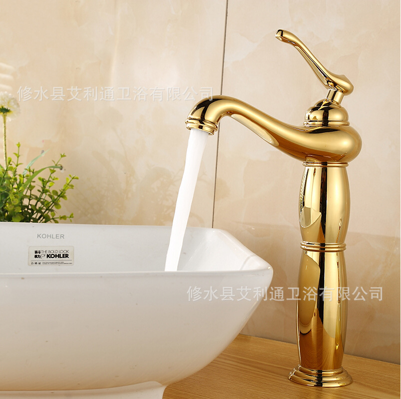 Grifo Antiguo Estilo Europeo para Lavabo de Cobre para Agua Fría y Caliente para Baño