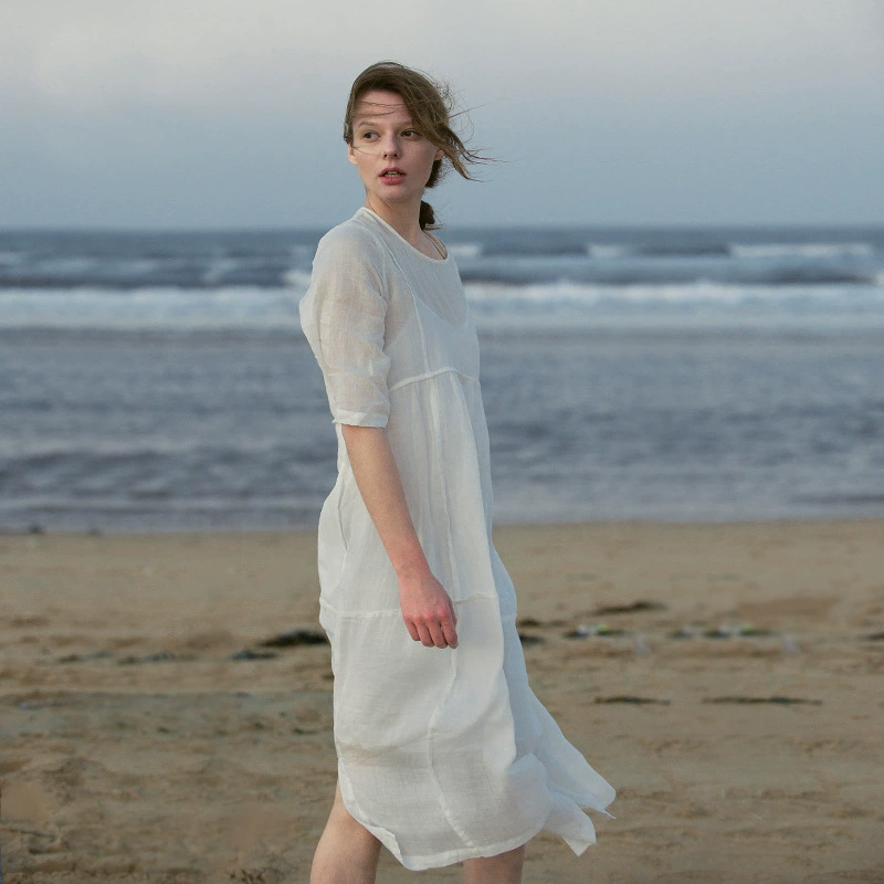 2020 летняя одежда в оригинальном литературном стиле, новая женская одежда с рукавами, тонкое свободное Хлопковое платье, цельное