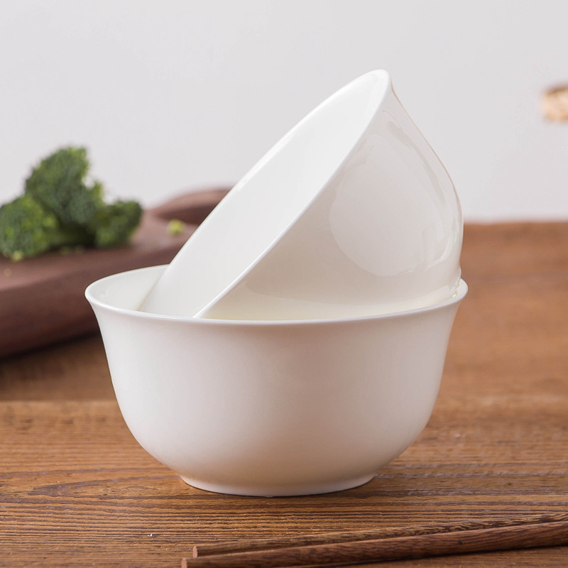 Underglaze Color Bone China Bowls and Plates Pure Color Jingdezhen Ceramic Tableware Rice Bowls Deep Dishes Bowls and Plates Steak Western Food Plates