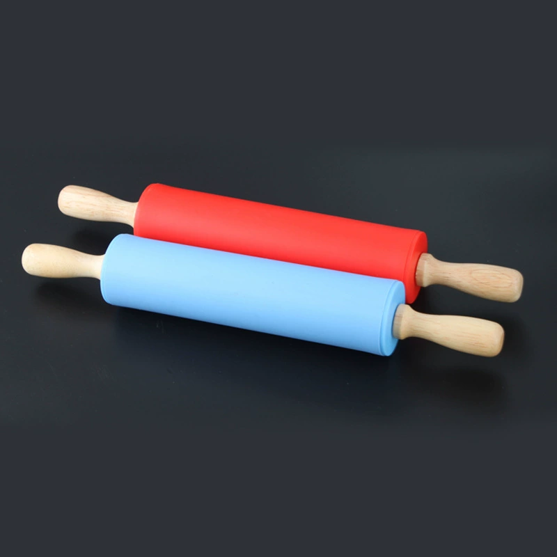 Wholesale 29cm Baking Tools Silicone Rolling Poot solid wood handle rolling axis without sticky rolling noodles flour flour stick
