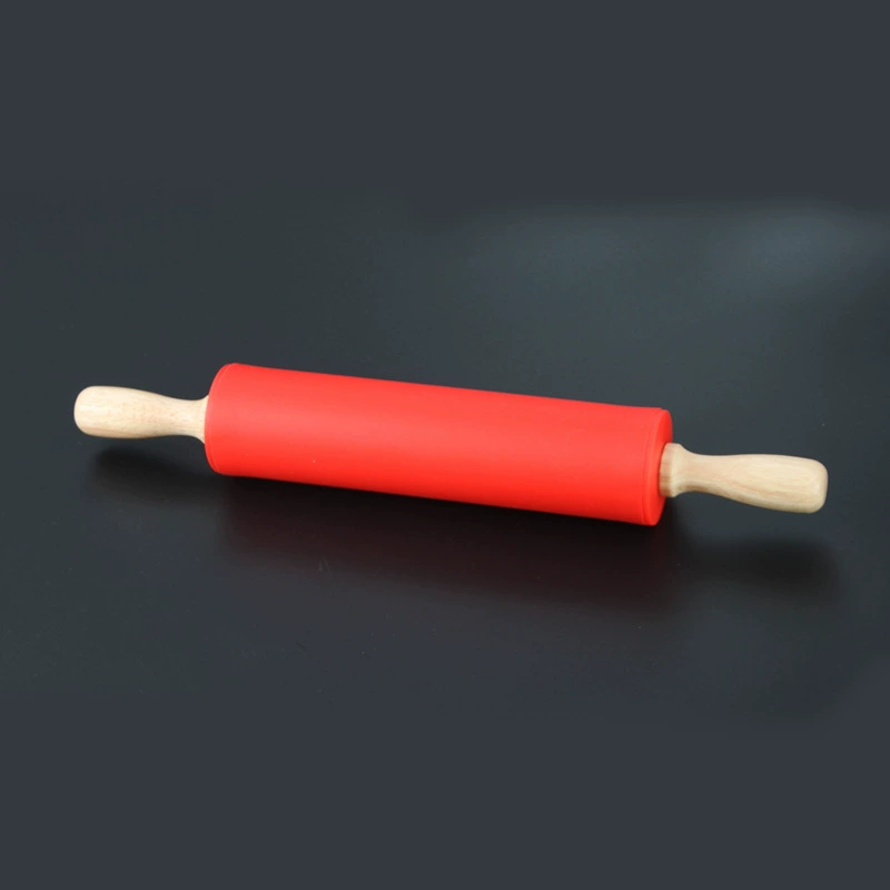 Wholesale 29cm Baking Tools Silicone Rolling Poot solid wood handle rolling axis without sticky rolling noodles flour flour stick