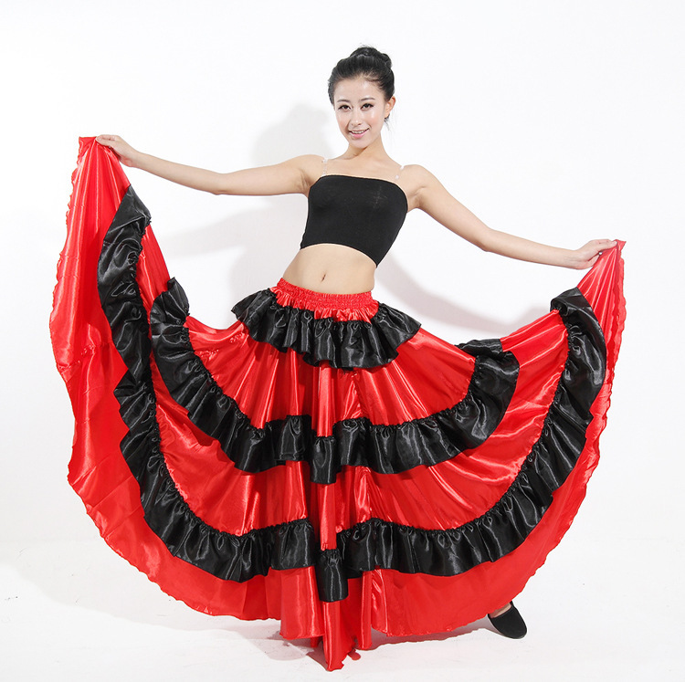 Spanish bullfighting dance skirt belly dance skirt big swing skirt opening dance performance costume fashion