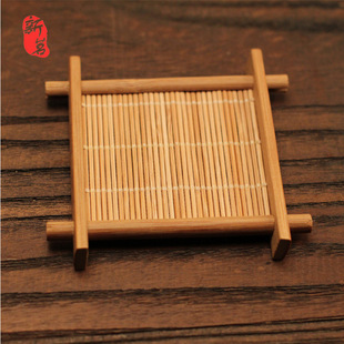 Factory direct sale tic-tac-toe coasters bamboo carbonized kung fu tea mats bamboo mats foreign trade bamboo coasters Cup holders