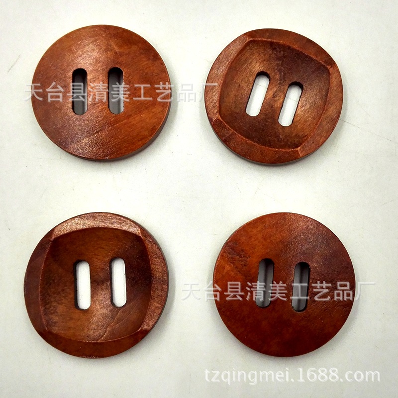 Botón de abrigo marrón vintage de 30mm hebilla cortavientos de madera 25 piezas un paquete