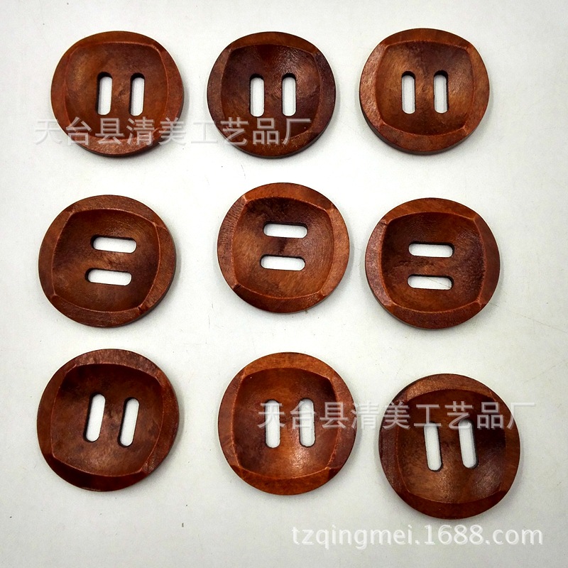 Botón de abrigo marrón vintage de 30mm hebilla cortavientos de madera 25 piezas un paquete