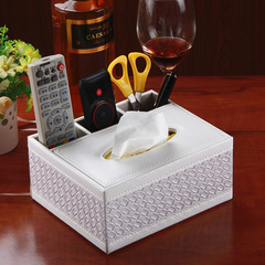 Creative paper towel storage box for home, stylish, made of leather, European hotel-style, leather tissue box manufacturer