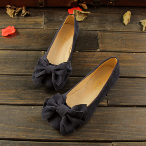 166-1 2026 spring students scoop shoes flat single-layer shoes women's bow large size 4043 women's shoes for pregnant women