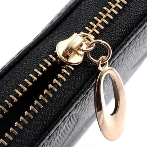 Wholesale of long handbags for ladies with cowhide leather. Guangzhou factory direct sales of genuine leather wallets 