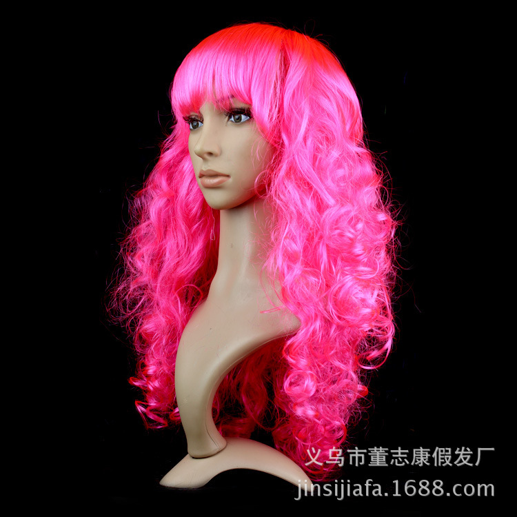Halloween Synthetic Hair Wig with Dyed Hair, Air Bangs, Korean Style, Medium-Length Hair, Straight Bangs, Realistic and Fluffy