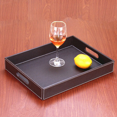 Hotel leather hand hole tray, home coffee table fruit tray, miscellaneous storage tray, KTV beverage tray, award presentation