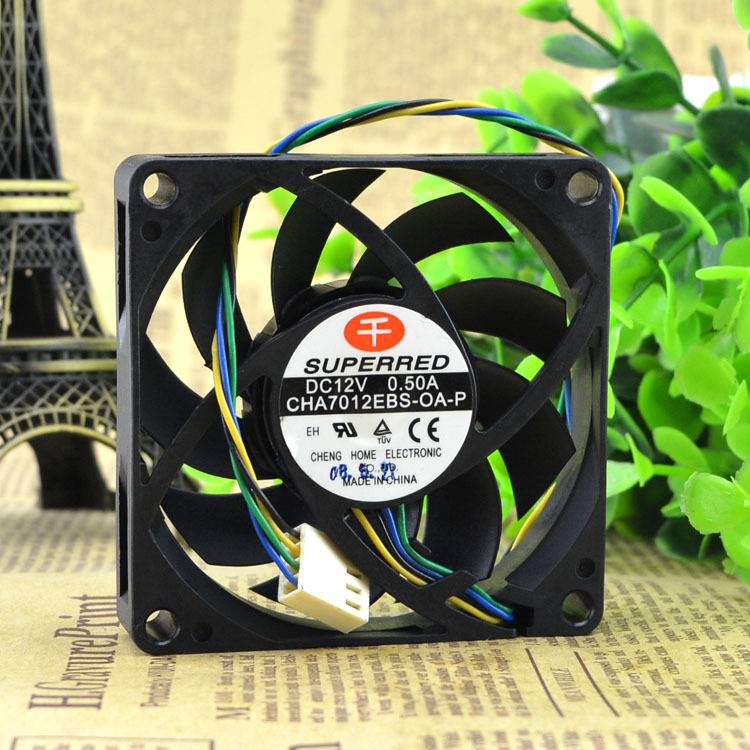 千红 CHA7012EBS-OA-P 7CM 7015 12V 0.50A 4线 CPU散热风扇