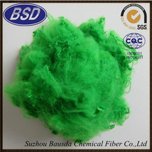 再生聚酯有色涤纶短纤厂家 草绿色涤纶短纤定制 6D*51mm厂家定制