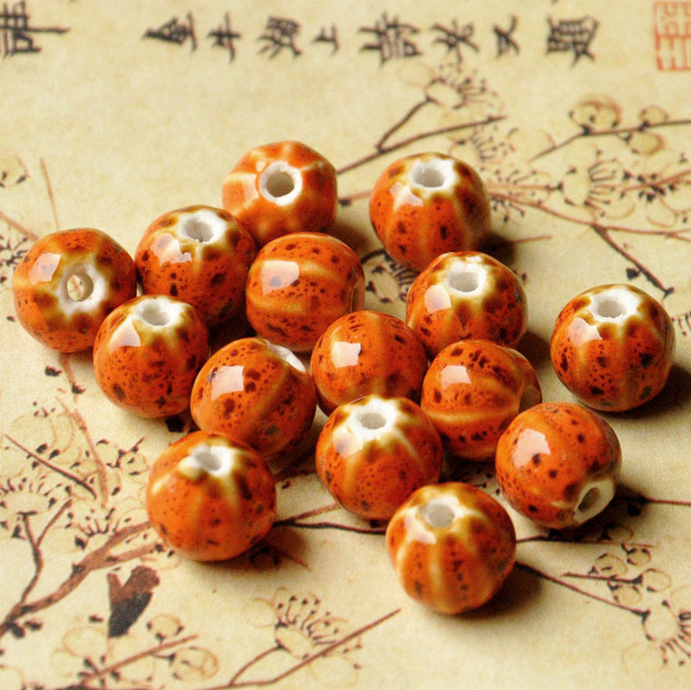 Jingdezhen joyería de cerámica DIY accesorios de la joyería flor esmalte sandía perlas haciendo collar pulsera tejida femenina material