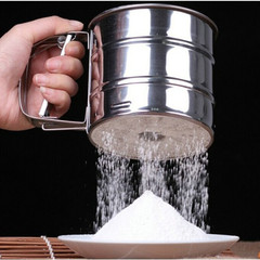 Baking tools new powder sieve lotus root powder stainless steel hand-pull flour sugar powder rice flour thickened round