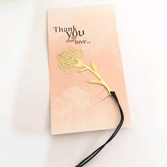 Creative gold-plated stainless steel metal bookmark Golden hollow beautiful carnation bookmark