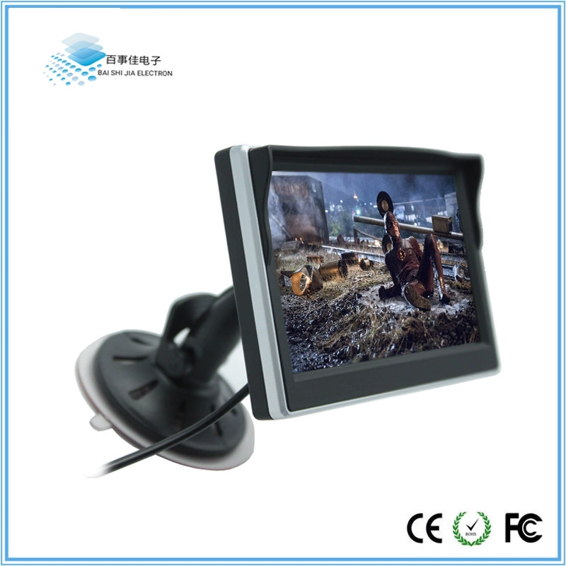 Специальное предложение 5inch автомобильный дисплей, цифровой автоматический реверс высокой четкости, двусторонний AV-вход, широкое напряжение, кронштейн на присоске