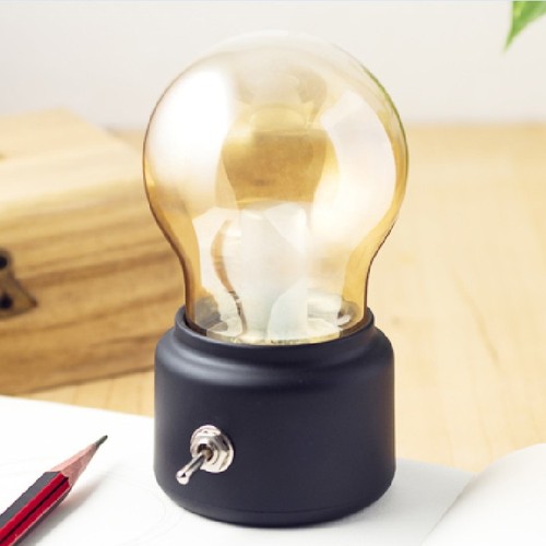 Cross-border hot selling light bulb lamp USB charging desktop office desk night light retro light bulb shape night light