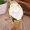 Golden steel belt, men's watch, accessory for leisure, swiss watch, simple and elegant design, Birthday gift, wholesale