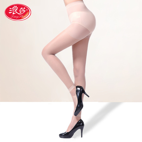 Lange nine-quarter thin silk stockings with added summer tights for women, nine-quarter footed base stocking, flesh-colored ultra-thin black stockings