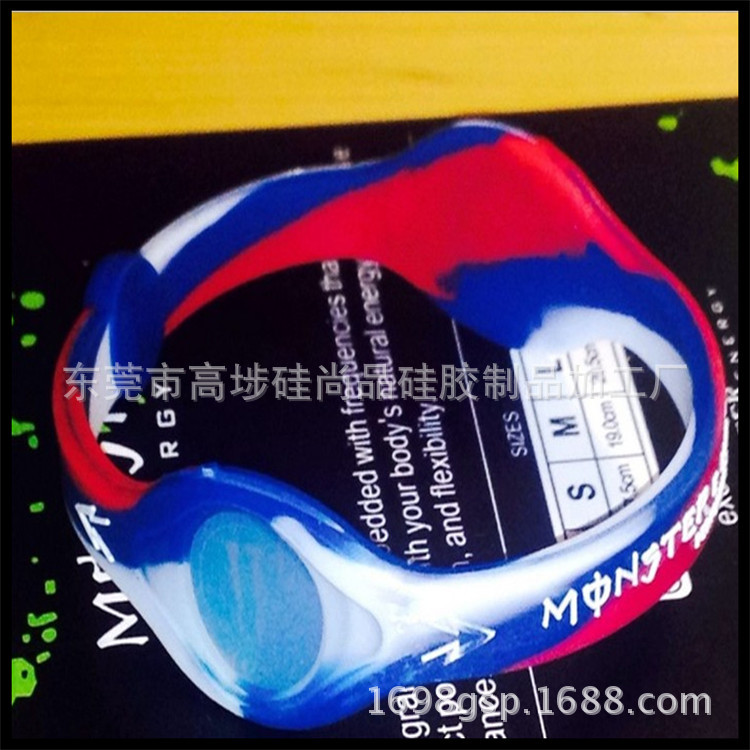 Fuente de la fábrica pulsera de silicona Buda Cadena de cuentas pulsera luminosa energía pulsera de silicona anillo de impresión convexo