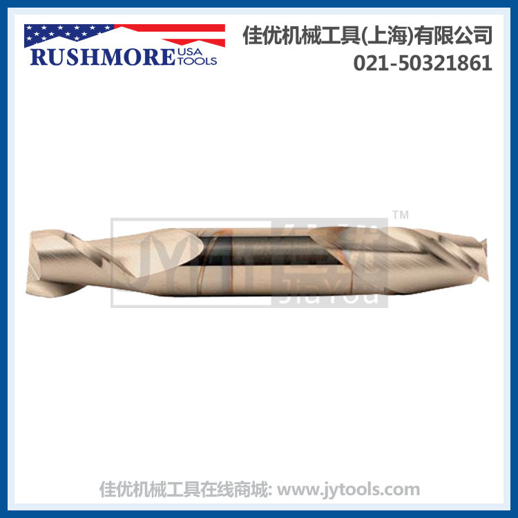 RUSHMORE USA 2刃短型整体硬质合金双头立铣刀