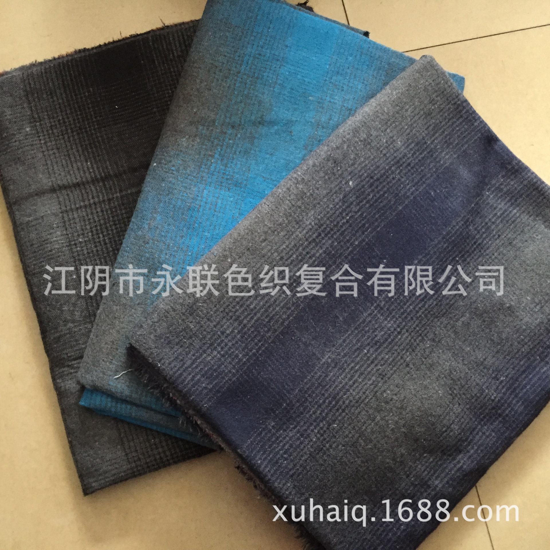 回纺纱面料系列 色织斜纹素色法兰绒格子布 外销可订单/订花型