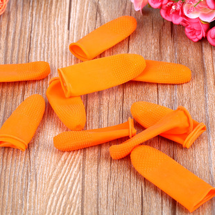 Anti-slip orange latex finger gloves anti-static suitable for electronics factory beauty and nail laboratory 300 pcs/bag