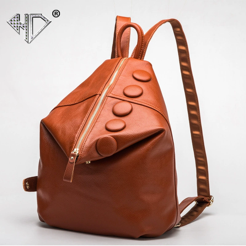华大 Backpack, leather fashionable bag, cowhide
