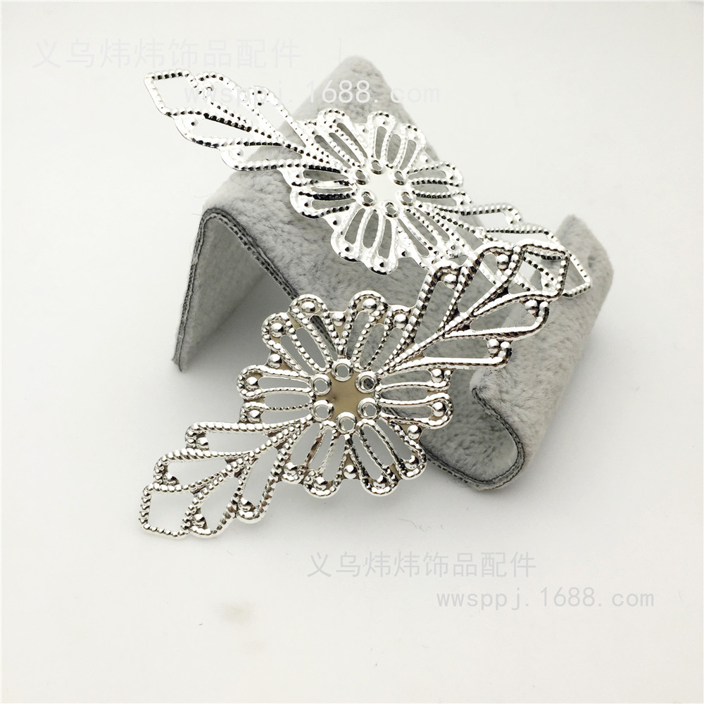 改款铁皮雪花片30*70MM镂空长条铁片花片手工DIY材料古装配件