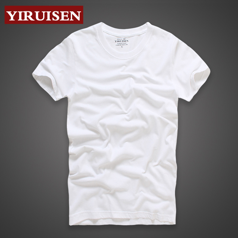 2025 Summer Washed and Brushed Combed Cotton Export Large Size Men's Pure Color Short-Sleeved Pure Cotton T-Shirt Zhongshan Wholesale