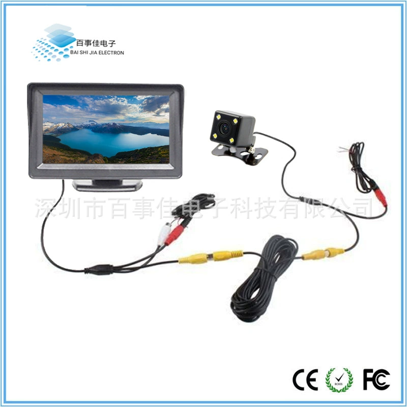 Система изображения заднего вида электромобиля 4.3inch ультратонкий кронштейн-дисплей + квадратная регулируемая HD-камера ночного видения