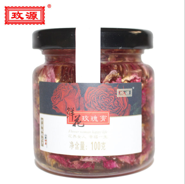 平阴玫瑰新品花膏食用干花瓣蜂蜜可做添加冲水饮用等