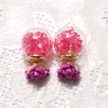 South Korean goods, summer glossy earrings, design crystal, flowered, trend of season