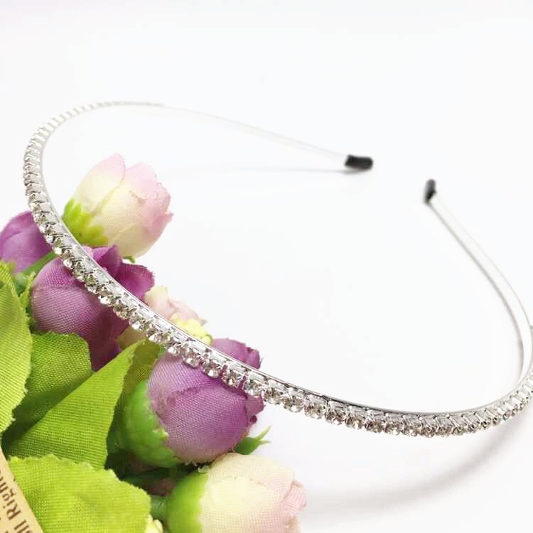 Japonés y coreano accesorios para el cabello tocado estilo coreano sola fila completa diamante rhinestone diadema dulce Joyería Al por mayor fábrica